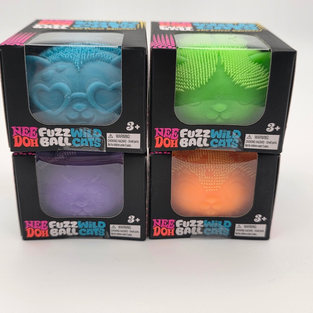 NeeDoh Fuzz Ball Wild Cats Sensory Fidget Toy Pick Your Color New Velvet Squeeze - Picture 4 of 8